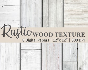 Rustic Wood Texture Digital Paper Pack: Printable Scrapbook Backgrounds (Digital Download)