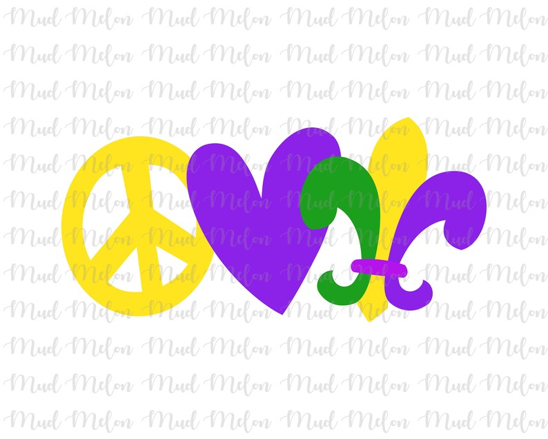 Mardi Gras Svg Eps Png Cut File Peace Love Mardi Gras Fat ...