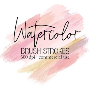 Kreative Aquarell Clipart: Handgemalte PNG Pinselstriche für Logo Hintergründe - Sofort Download