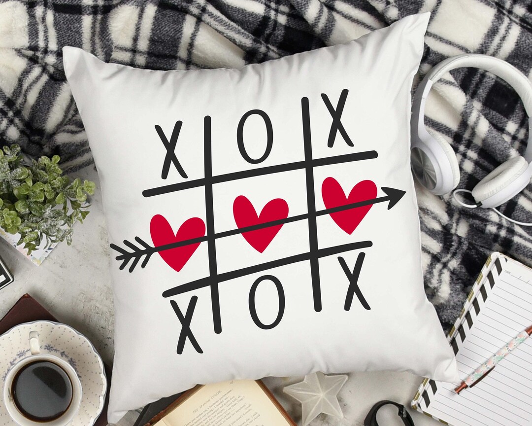 Valentines Tic Tac Toe SVG: Heart Clipart, XOXO Design (digital File ...