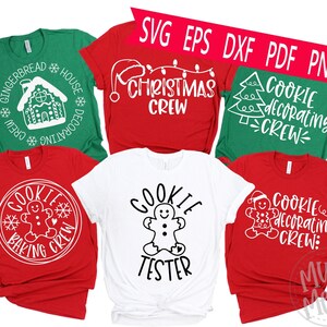 Christmas Shirt SVG Bundle: Cookie Decorating Crew (Digital File)