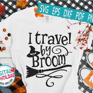 SVG de Halloween "Viajo en escoba" - Archivo de corte de otoño (descarga digital)