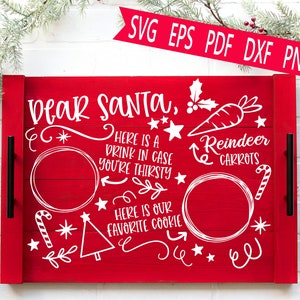 ONZE favoriete Cookie Santa Tray Svg Eps Png Pdf Cut-bestand.  Christmas Tray Svg - MM12251 Commercieel gebruik