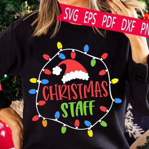 Christmas Staff Svg Eps Dxf Png Plik do cięcia, Koszulki świąteczne dla rodziny, Plik cyfrowy - MM2578 Użytek komercyjny