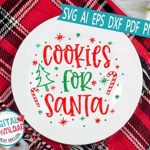 Décorez votre assiette pour le Père Noël avec ce fichier numérique découpé, un complément parfait à vos décorations de Noël ! Téléchargement instantané - MMST3