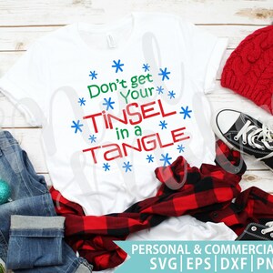 Archivo SVG de oropel enredado – Archivo de corte con cita navideña (Descarga digital)