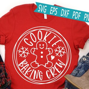 Cookie Baking Crew SVG: Christmas Gingerbread Man Clipart (Digital File)