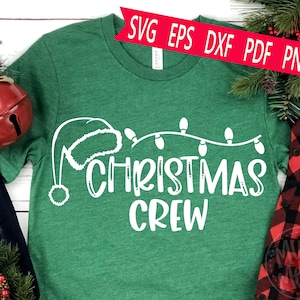 Christmas Crew SVG | Projekt koszulki rodzinnej na święta dla Cricut i Silhouette | Zabawny plik do cięcia świątecznego | Natychmiastowe pobranie