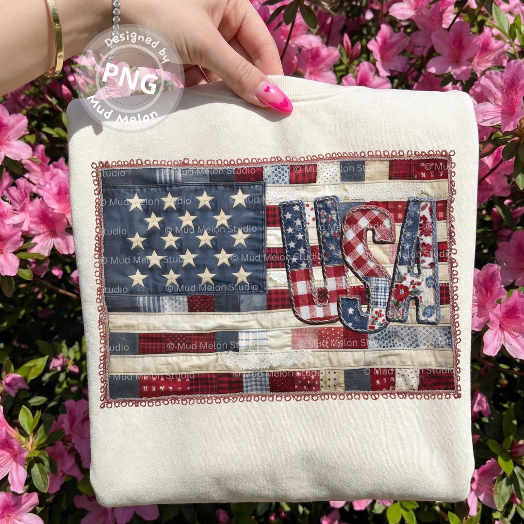 Patchwork Flags Patchwork Flag Heart PNG, Rustic Americana Quilt Design (digital ...