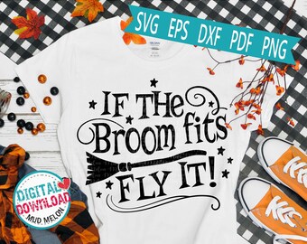 Broom Fits Halloween SVG: Funny Witch Design (Digital Download)