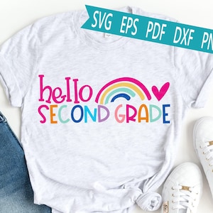 Archivo SVG de corte de camiseta de maestro de segundo grado (descarga digital)