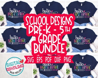 Hello Pre-k SVG Cut File. Back to School Shirt Design. PNG for - Etsy