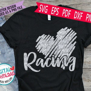 I Love Racing SVG-Schnittdatei und PNG Clipart.  Racing SVG Design. Digitaler Download svg eps dxf png - WA6B Kommerzielle Nutzung
