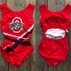 Collant de ginástica oficialmente licenciado da Ohio State University Buckeyes da NCAA, tamanhos infantil e adulto