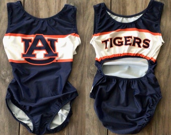 Maillot de gimnasia universitaria azul y naranja suave de los Tigres de la Universidad de Auburn de los Territorios del Noroeste (NWT) para niños y adultos