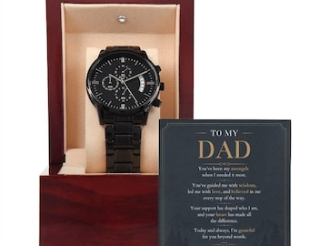 Personalized Watch for Dad, Father’s Day Gift from Daughter or Son, Custom Message Card Watch, Gift for Grandpa, Father of the Bride