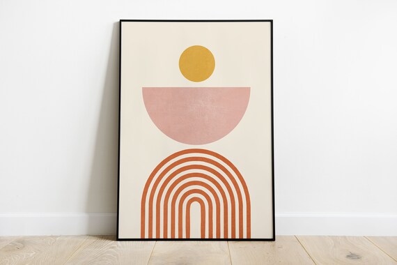 Mid Century Modern Art Sun Burst Poster Abstract Sun Art Printable Boho Digital Print Sun Wall Art Boho Art Prints Bohemian Wall Decor