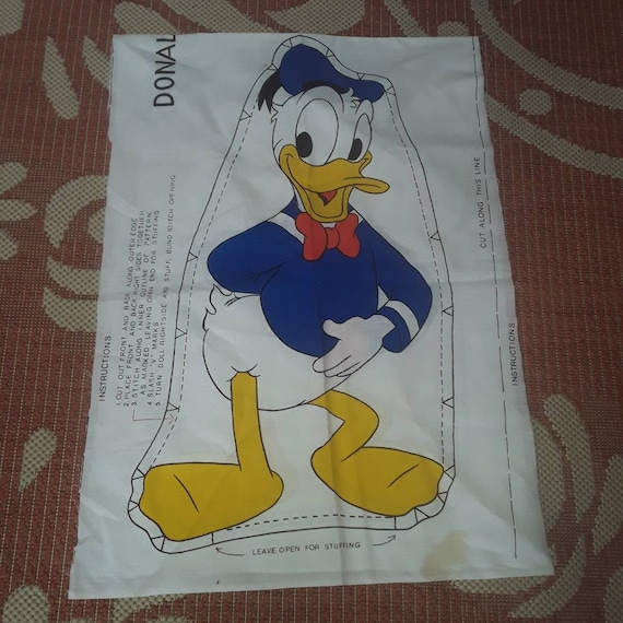 Vintage Fabric Stuffed Donald Duck Sew N Stuff Stuffed Kitschy Etsy