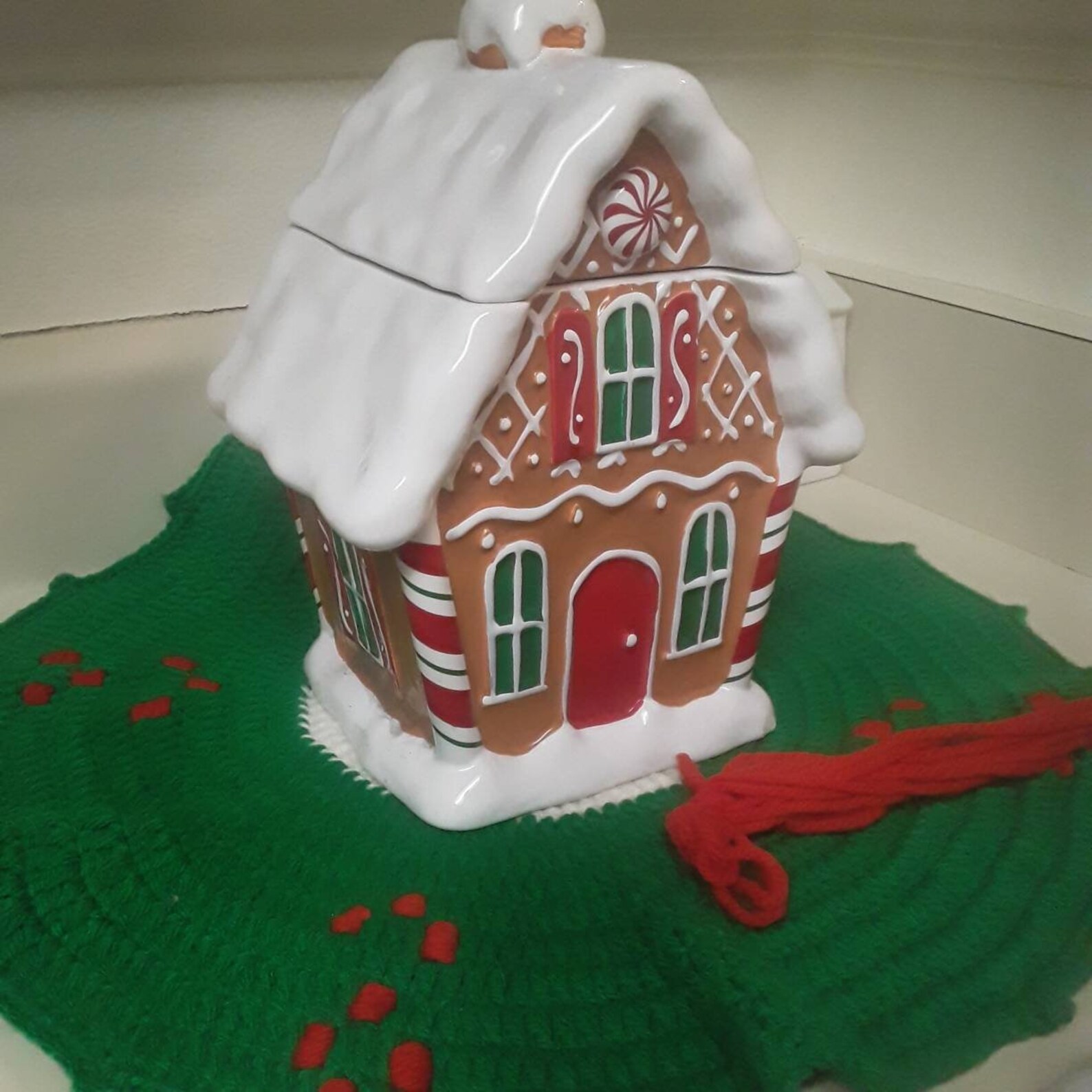 Teleflora Gingerbread House Cookie Jar Colorful Ceramic Etsy