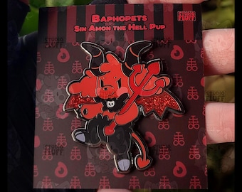 Baphopets Sin Amon the Hell Pup Enamel Pin READY TO SHIP