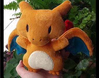 Peluche pesado de dragón de fuego chibi hecho a mano. PREVENTA.