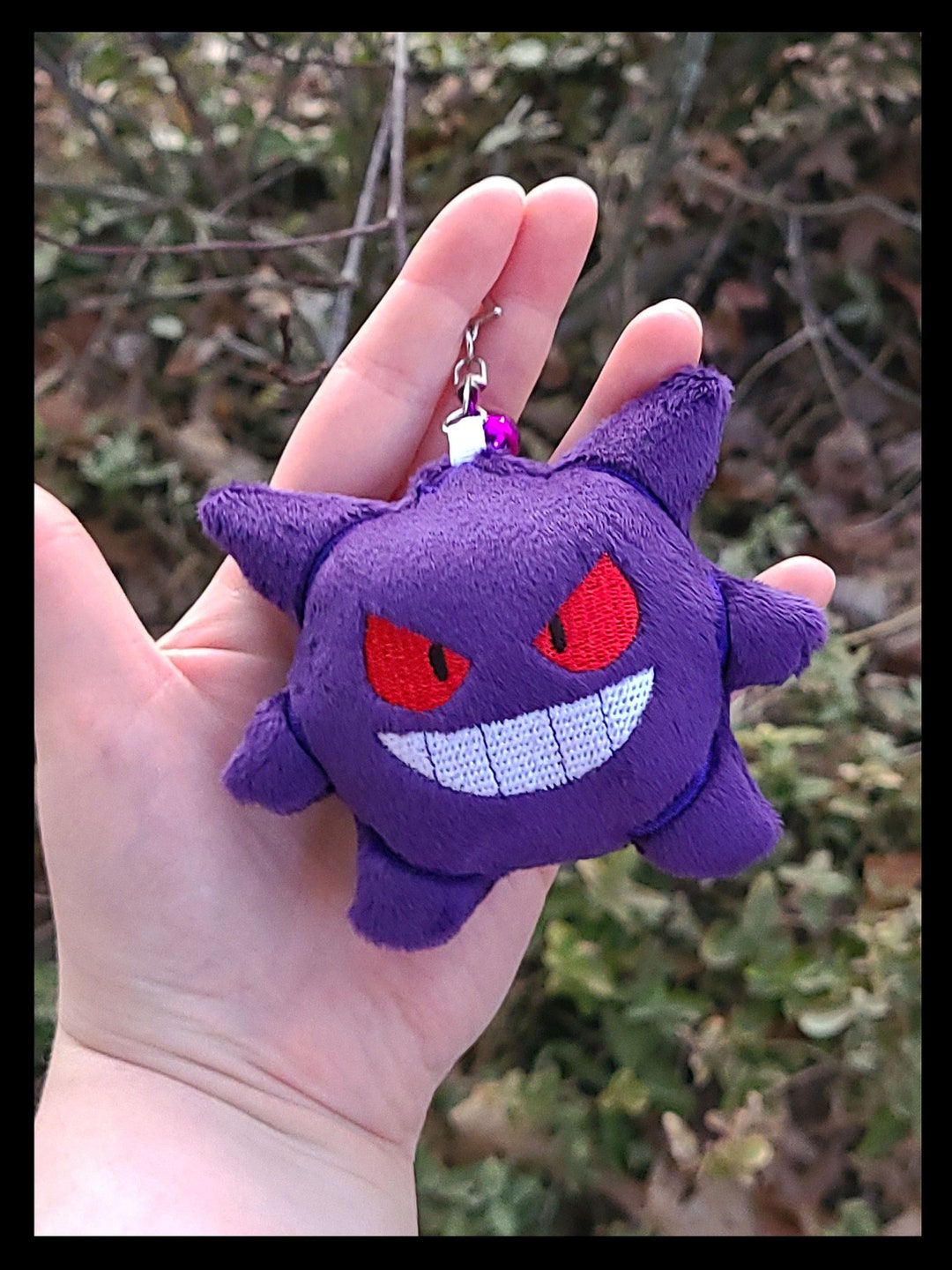 Gigantamax Shiny Gengar: Pokemon Embroidery Plushie Keychain 