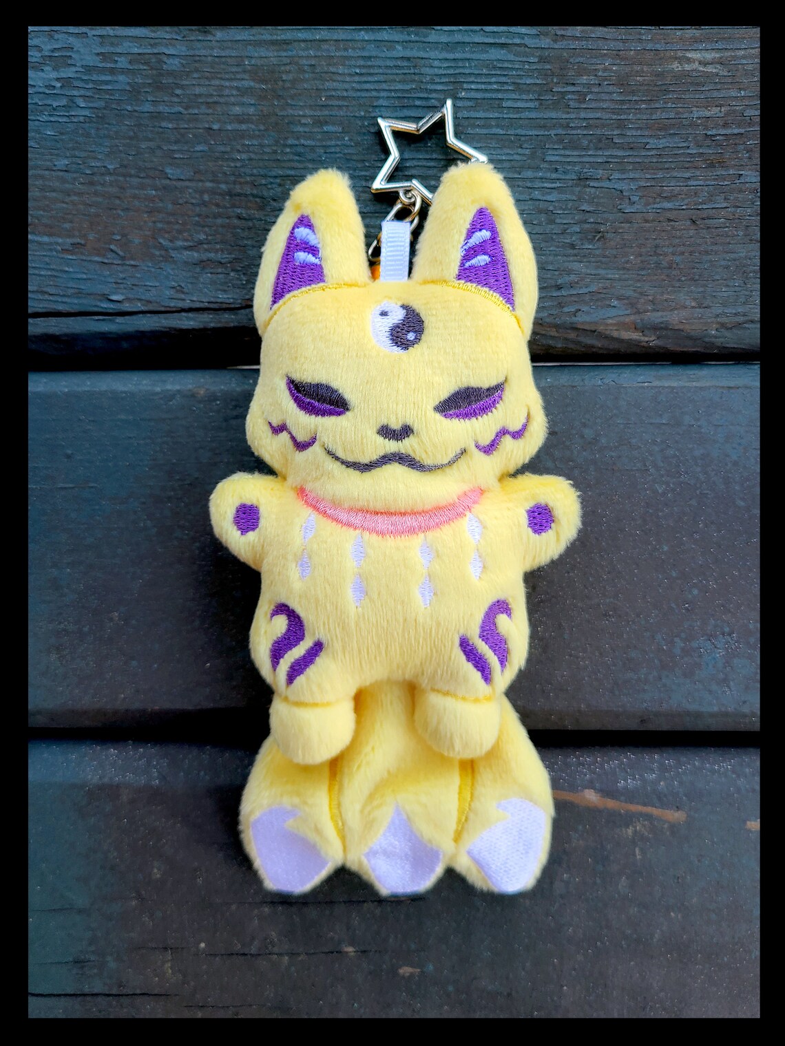 Kitsune Keychain Plush Handmade Custom Colors Etsy
