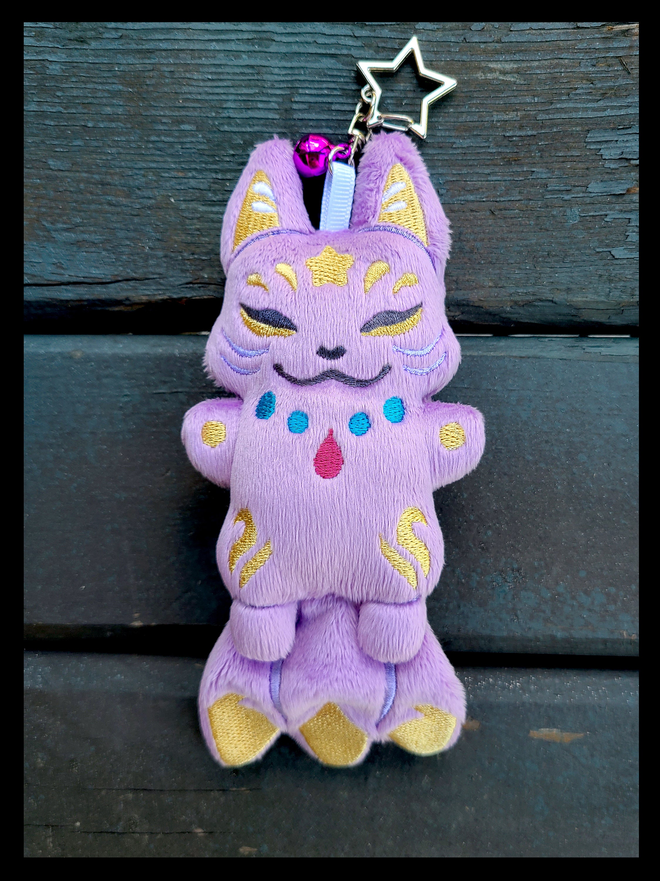 Kitsune Keychain Plush Handmade Custom Colors Etsy