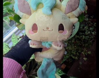 Chibi Leafy Fox Weighted Plushie Handmade PRE-ORDER