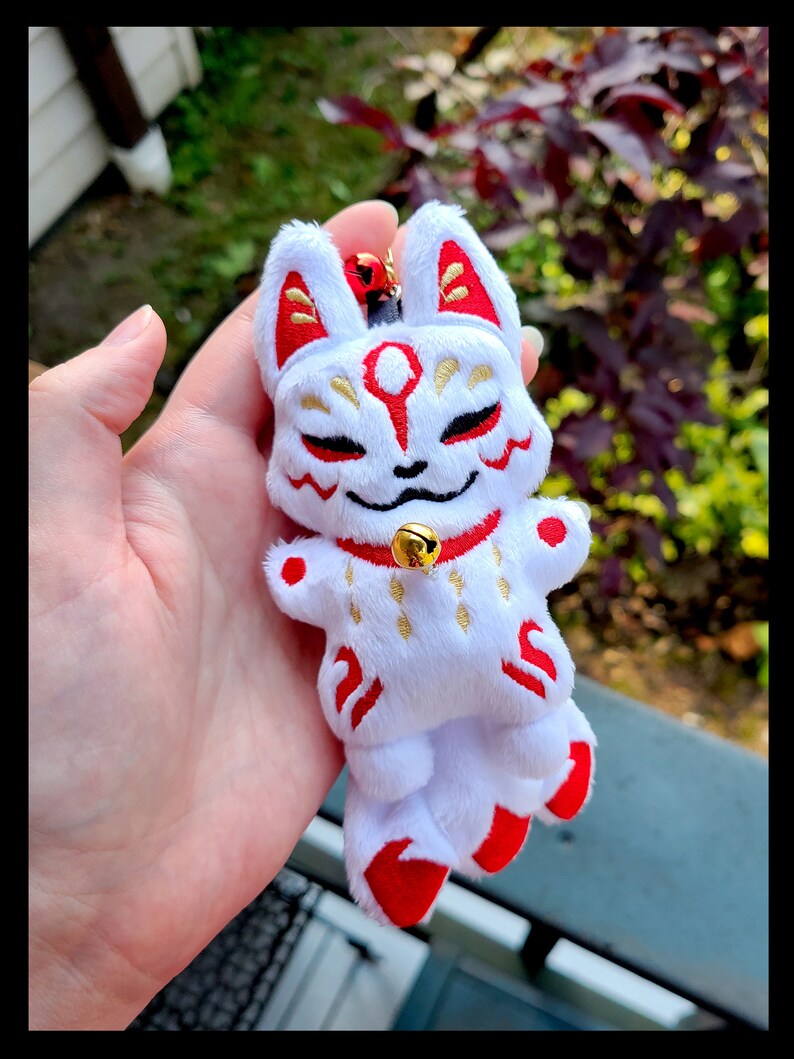 Kitsune Keychain Plush Handmade Custom Colors Etsy