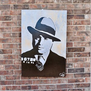 Al Capone Mugshot Speak Easy Prohibition Art Bar Art Scarface Celebrity Mob Boss Original Painting Famous Movie Making of the Mob Celeb Art