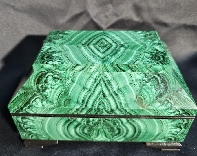 Rare Malachite Jewelry Box. (Hand made in Russia!)