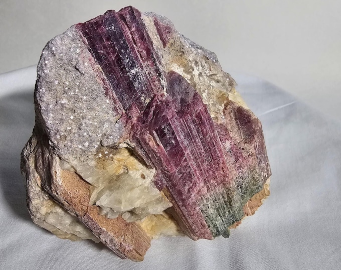 Colorful Tourmaline in Matrix from Brasil Gemstone Decor Crystal Collection