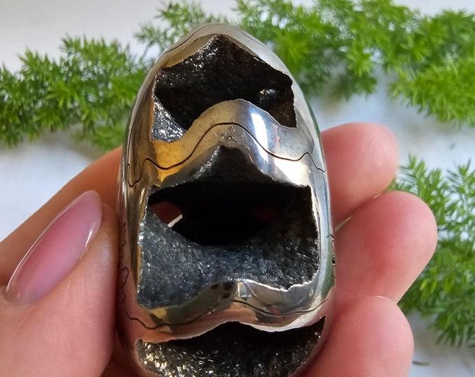 Pyritized Ammonite Fossil Egg from Ryazan City Region, Russia | Pyrite Fossil Gift Specimen for Friend