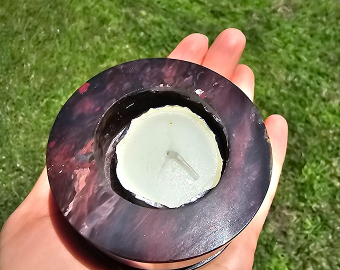 Brown Jasper Candle Holder – Hand-Carved Crystal Tealight, Spiritual Decor