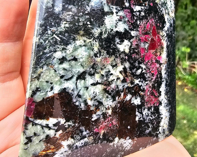 Eudialyte in a Triangular Prisma Form from Russia