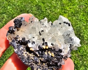 Quartz with Sphalerite from Dalnegorsk – 83.5g Raw Crystal Cluster | Healing Mineral Specimen, Collector Crystal