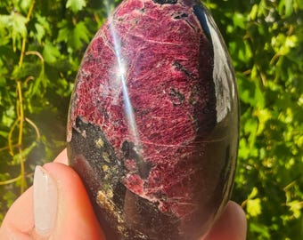 Polished Eudialyte Egg Crystal – Rare Red Gemstone Egg, Natural Mineral Decor