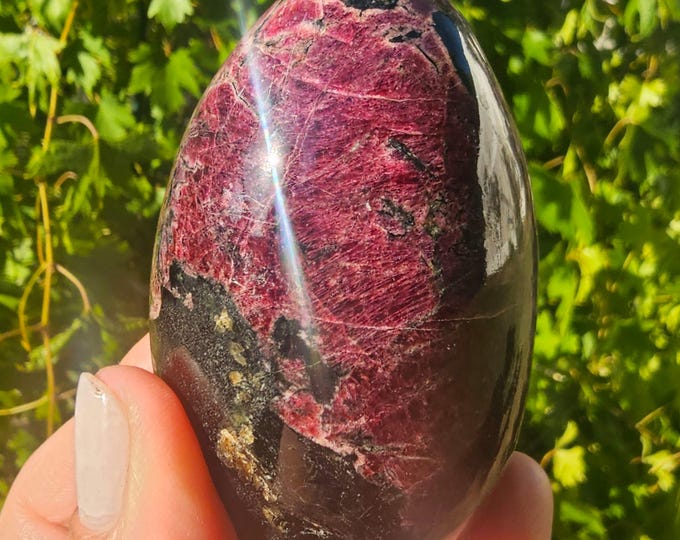 Polished Eudialyte Egg Crystal – Rare Red Gemstone Egg, Natural Mineral Decor