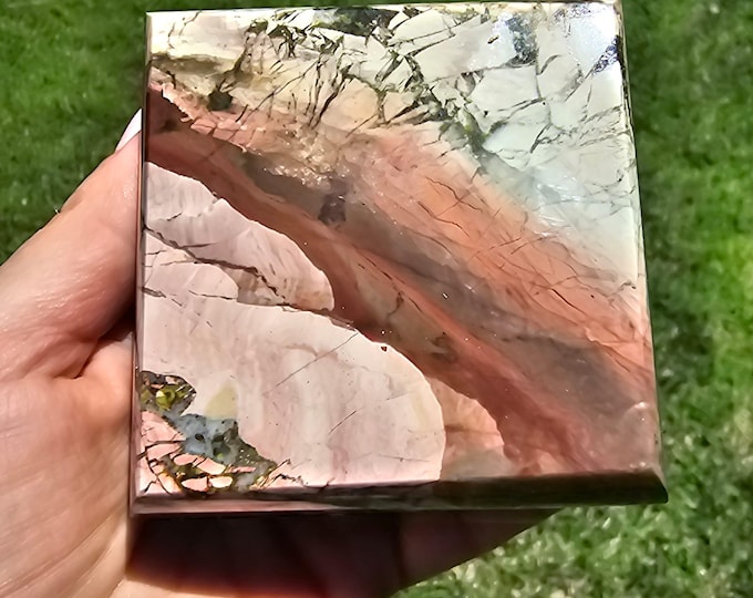 Natural Red Jasper & Black Marble Jewelry Box | Handcrafted Stone Keepsake | Elegant Gemstone Gift