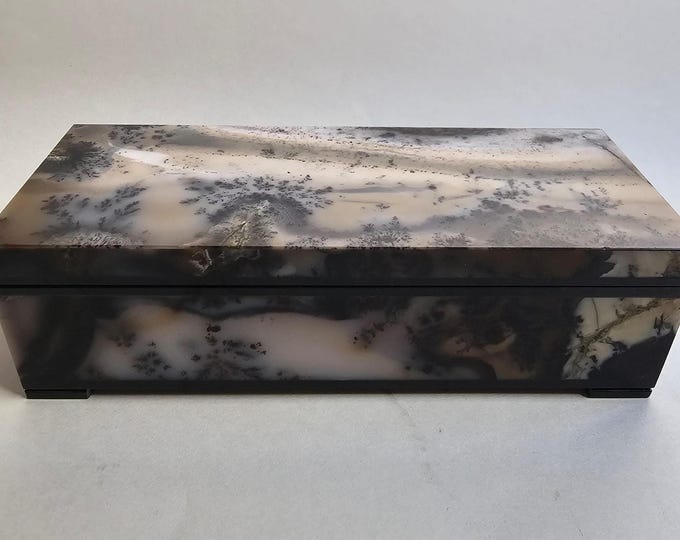 Dendritic Agate Jewelry Box from Russia  - Hand made Beautiful Household Gift
