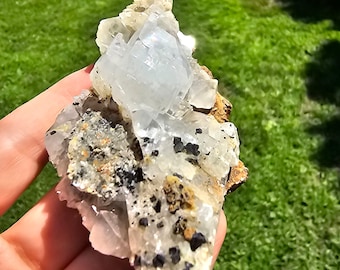 Fluorite with Quartz, Sphalerite & Calcite – Rare Natural Mineral Specimen for Collection – 119.6g