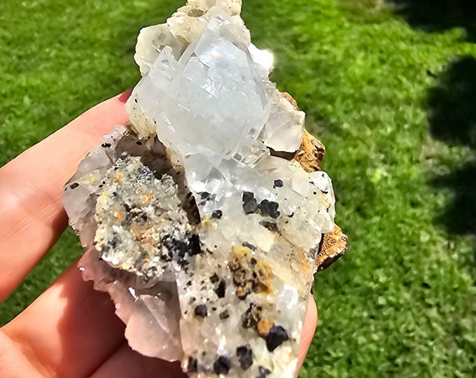 Fluorite with Quartz, Sphalerite & Calcite – Rare Natural Mineral Specimen for Collection – 119.6g