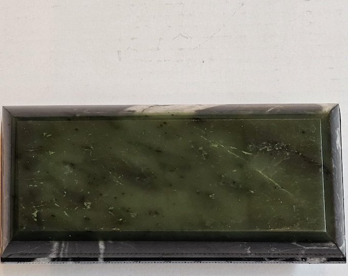 Gorgeous Nephrite with Black Marble Rectangle Jewelry Box. (Handmade, one of a kind!)