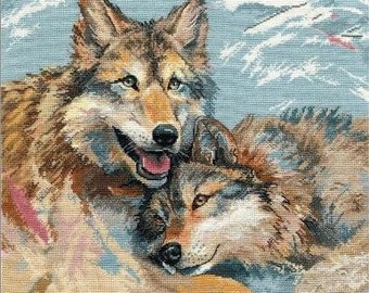 Cross stitch pattern Wolves, Soulmates, embroidery Wolves, wall decor, home decor, birthday gift