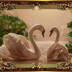 Cross stitch pattern Swan couple pdf, Birds embroidery, wall decor, birthday gift, home decor