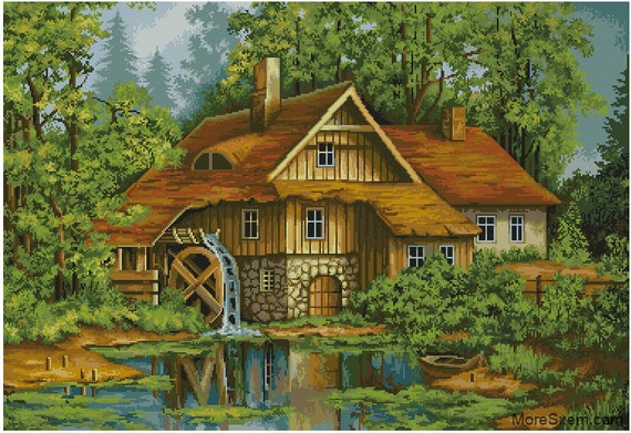 Cross Stitch Pattern Mill Embroidery Wall Decor Home - Greens Mill Gifts And Home Decor Cross Stitch Pattern Mill Embroidery Wall Decor Home - Greens Mill Gifts And Home Decor