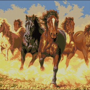 Cross stitch pattern Horses, embroidery Horses, hand made, wall decor, home decor, birthday gift
