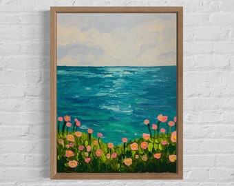Ocean painting, beach painting, seascape painting, original seascape painting