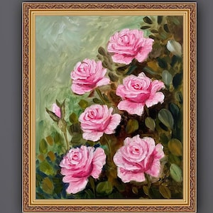 Rose painting, flower painting, original oil painting, floral painting